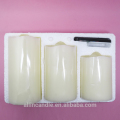 Yellow Light Flameless Real Wax LED Pillar Candle