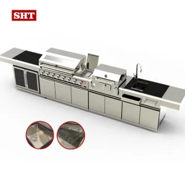 China Manufacturer Luxury Gas Charcoal Grill Kitchen Cabinet with Island