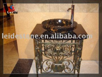 Portoro marble art pedestal basin