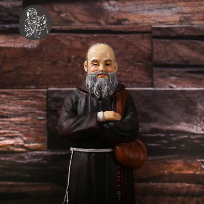 7-inch Fray Leopoldo Statue: A Resin Sculpture, Religious Gift & Decorative Figurine on Base