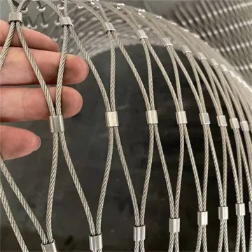316 316L Ss Rope Cable Wire Net/stainless Steel Wire Rope Mesh Net/zoo Mesh Zoo Animal Fence Ferruled