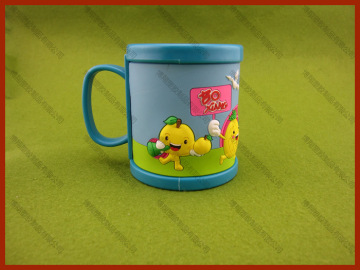 food grade well design funny friut pattern embossing soft pvc beer mug