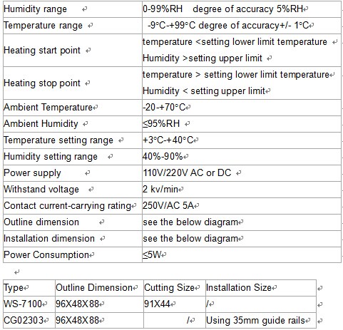 Temperature and Humidity Controller WS-7100