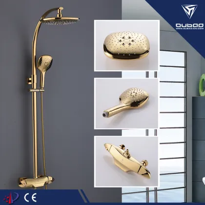 Golden Three Ways Bath Shower Faucet Set