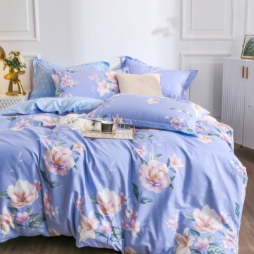 Cotton Reactive Print Flower Design Bed Cover Sets