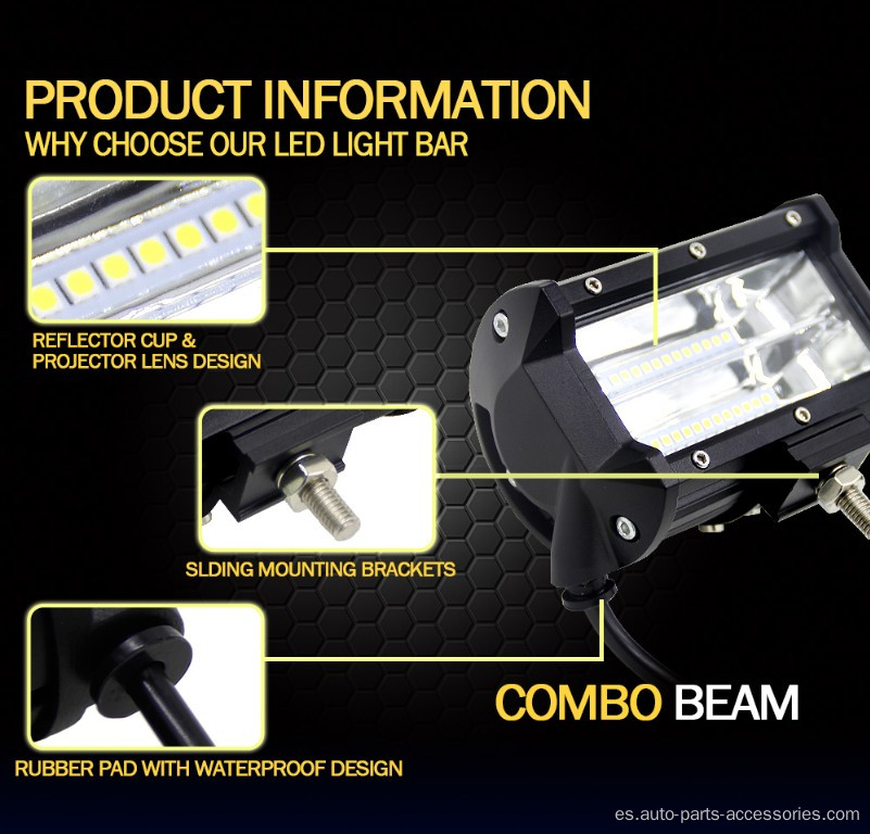 Luz LED de automóvil modificada Barras de luz de dos filas