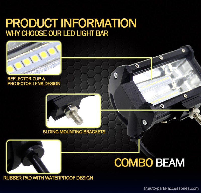 Barres lumineuses à LED de voiture modifiée deux lignes