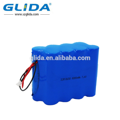 7.4v lithium ion battery pack for stage light 8000mah 2S4P