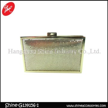 Bling bling golden fashion square metal edge chainmail evening bag