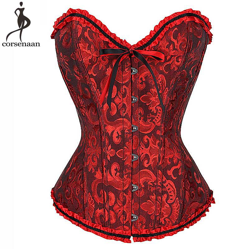 Dropshipping Cheap Price Corset Lace Up Bustier Top Overbust Boning Gothic Gorset Plus Size Floral Korsett For Women Sexy Outfit