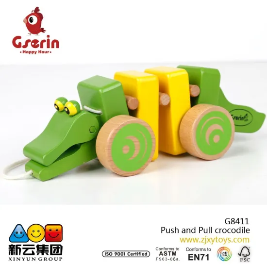 Wooden Baby Push and Pull crocodile TOY 2015 new toys