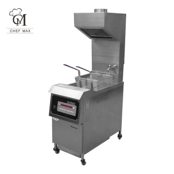Chefmax Big Power Industrial Oil Pump Electric Deep Fryer with Range Hood
