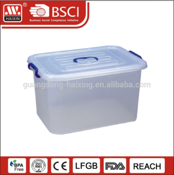 Hot sale top quality 30-70L toy doll shoe transparent plastic storage box with lid