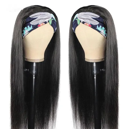 Cheap Virgin Brazilian Cuticle Aligned Natural Remy Human Hair Headband Wig 150% Density Glueless None Lace Wig For Black Women