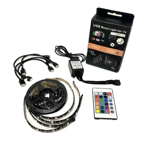 USB LED Strip Light RGB Backlight with Rechargeable Battery Box for TV and Bicycle