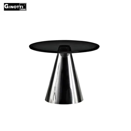 Stainless steel temper glass round table