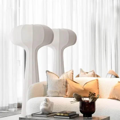 Silky Silk Nordic Vertical Floor Lamp - Modern LED Light for Living Room and Study