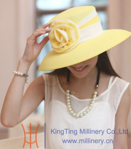 Designer Yellow and White Summer hats / party Hats/women's hats