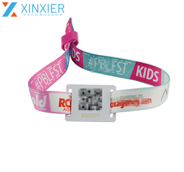 RFID/NFC Woven Disposible Cloth Wristbands for Events and Celebrations