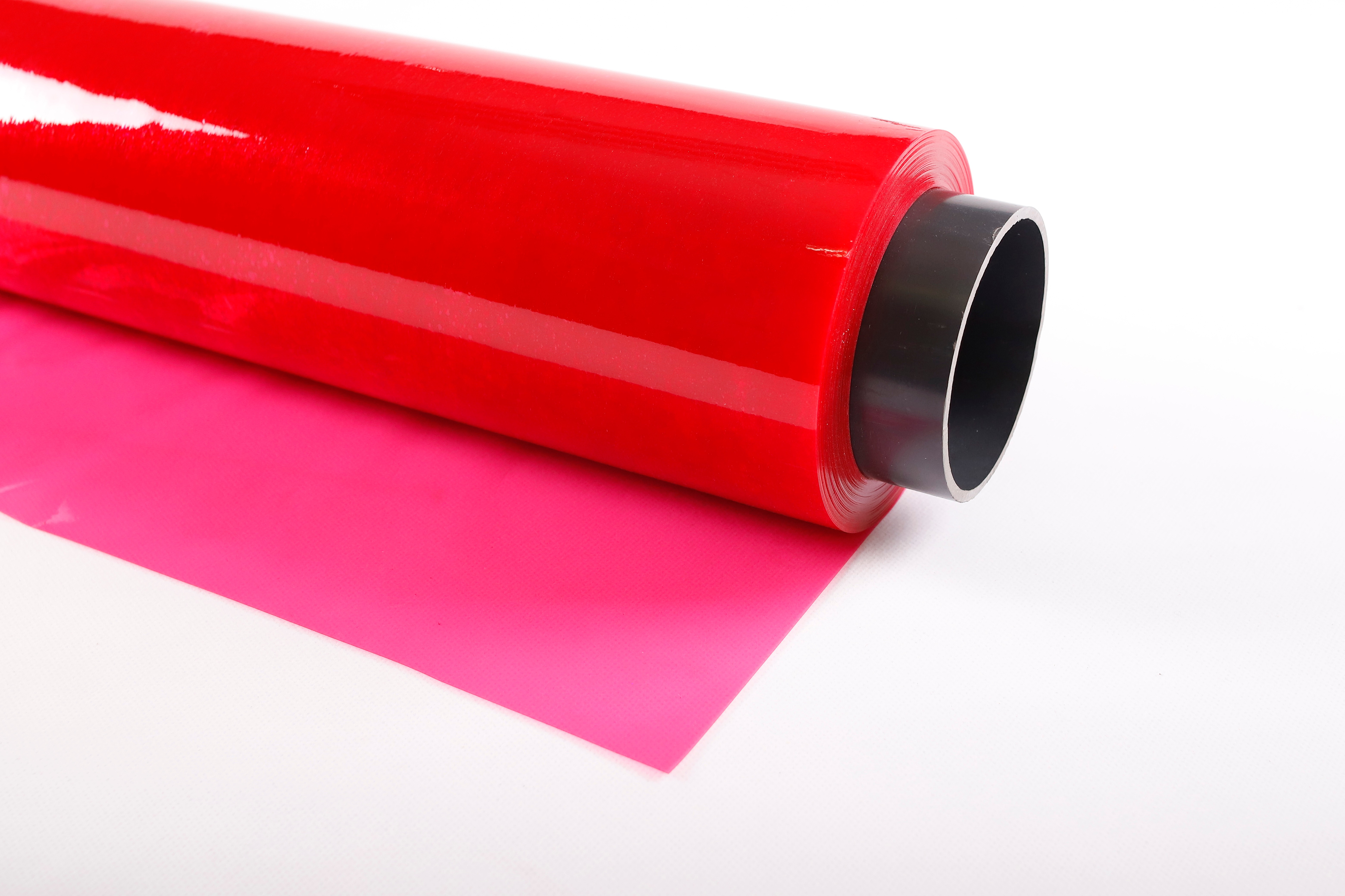 Filme plástico transparente vermelho