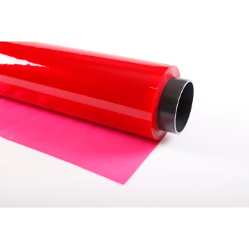 Película de plástico transparente rojo