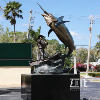 Custom garden decoration bronze swordfish statue