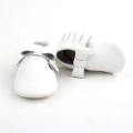 leather moccasins Sweet White Leather Baby Bow-knot With Tassel Moccasins Supplier