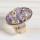 18k Gold Color Natural Oval Drusy Crystal Rings