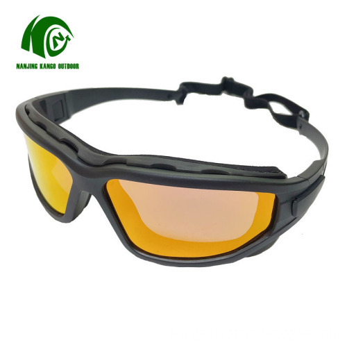Custom OEM Explosion-Proof Goggles with 3 Lenses PC UV400 Tactical Sunglasses