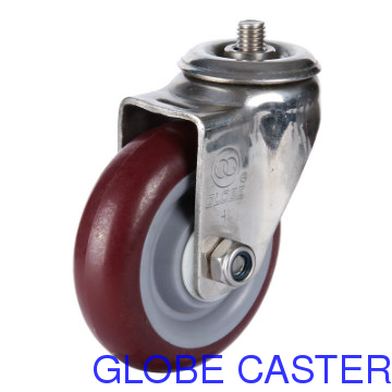 Stainless Steel PU Castor(red),  MOQ: 100PCS,3/3 1/2 /4/ 5 Inches OK