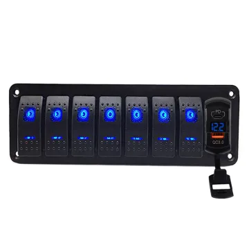 12V 7 Gang Rocker Switch Panel for Boat