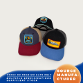 Topi Trucker Mesh Blok Warna Tambalan Slogan Gunung