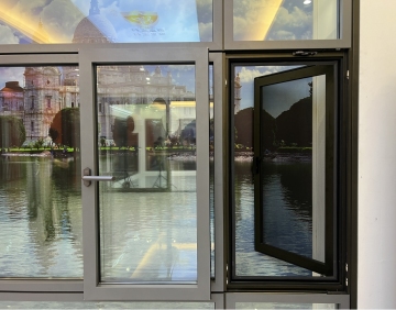 French Windows Black Aluminum Framed Swing and Floating for Balcony Patio