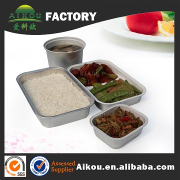 Microwave oven safe disposable aluminum foil takeaway food container
