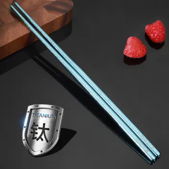 2024 Hot Sale Blue Titanium Chopsticks - Custom Logo Korean Style Tableware Set