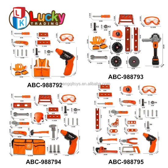 Comprehensive Pretend Play Toy Set for Toddlers: Kids Toy Tool Box, Construction Vest, and Electronic Toy Drill