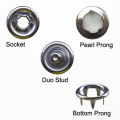 Vòng tròn tròn 5 ngạnh bằng kim loại bằng kim loại bằng đồng Brass Prong Snap Button