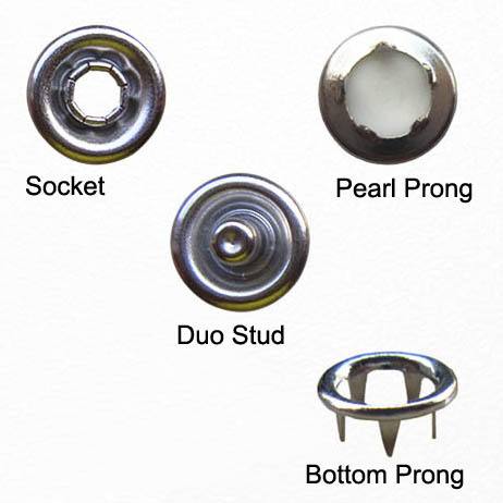 Pearl Snaps Fasteners Kit,10mm Clothes Ring for Western Shirts Clothes  Prong Ring Snaps (White)