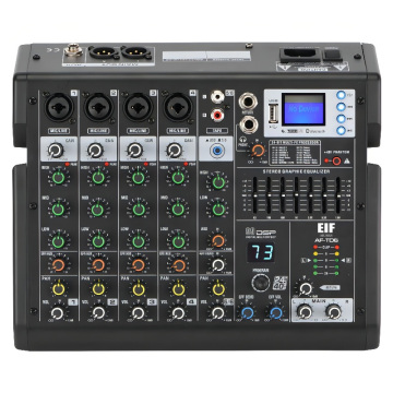 Professional Audio Mixing Console: 6 Channels, 7 Band EQ, 99 DSP Effects, Bluetooth & USB Compatibility for DJ, Studio & Karaoke Use