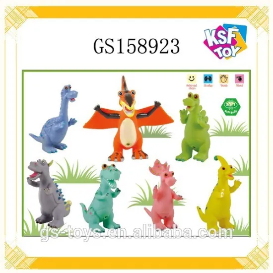 Cartoon Dinosaur 5 Inch 7PCS Per Box Soft Rubber Dinosaur Toy
