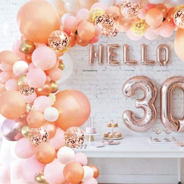 Peach and Gold Balloon Arch and Garland Kit