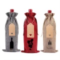 burlap jute linen drawstrings wine bottle gift bags