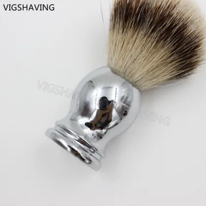 metal handle silvertip badger hair beaver shave brush