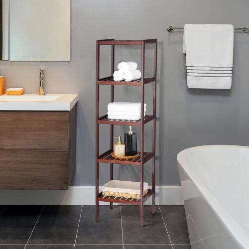 5-Tier Multifunctional Brown Bamboo Storage Rack