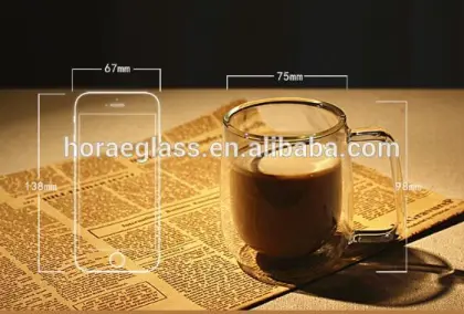Wholesale Double Wall Clear Pyrex Glass Coffee Cup
