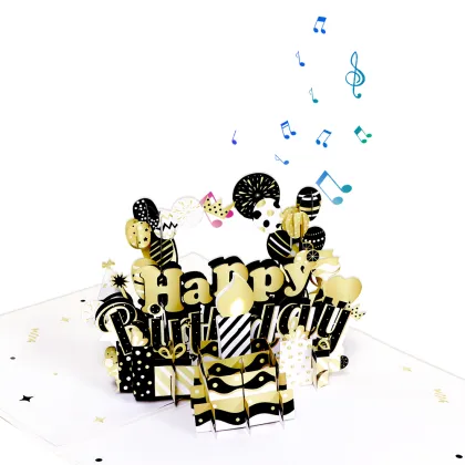 Interactive Blow Candle Sound Birthday Pop Up Card