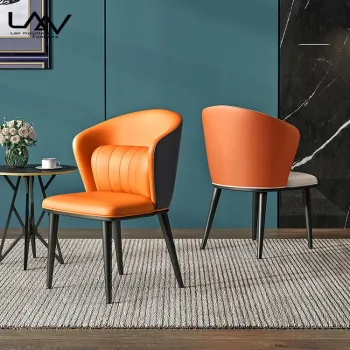 Modern Luxury Metal Frame Leather Chairs for Hotels, Coffee Shops, and Restaurants