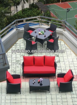 outdoor rattan table and sofa set furniture