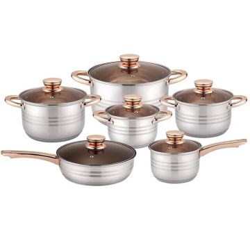 2023 Chinese Imports Wholesale Stainless Steel Kitchen Pots and Pans Set (12 Pcs) - Factory New Style Golden Painting