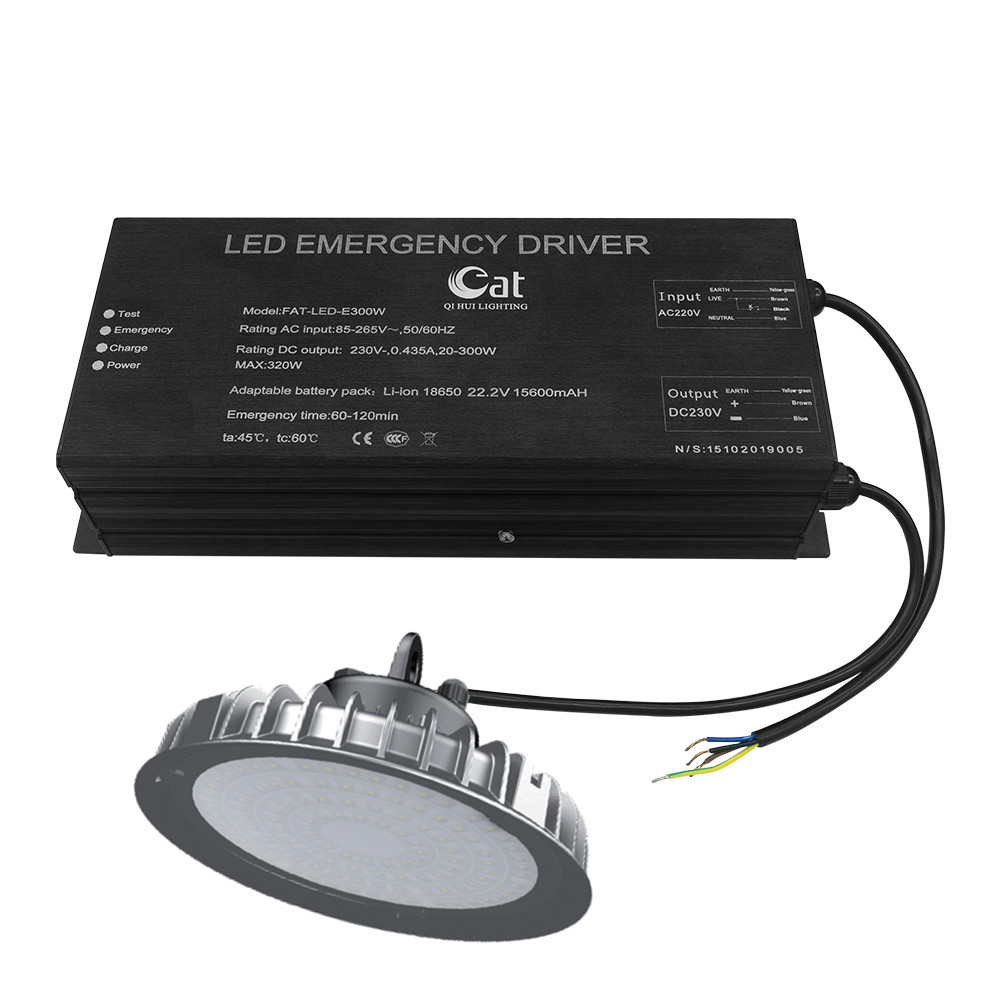 Paquete de batería de emergencia LED UFO HighBay de 240W-300W